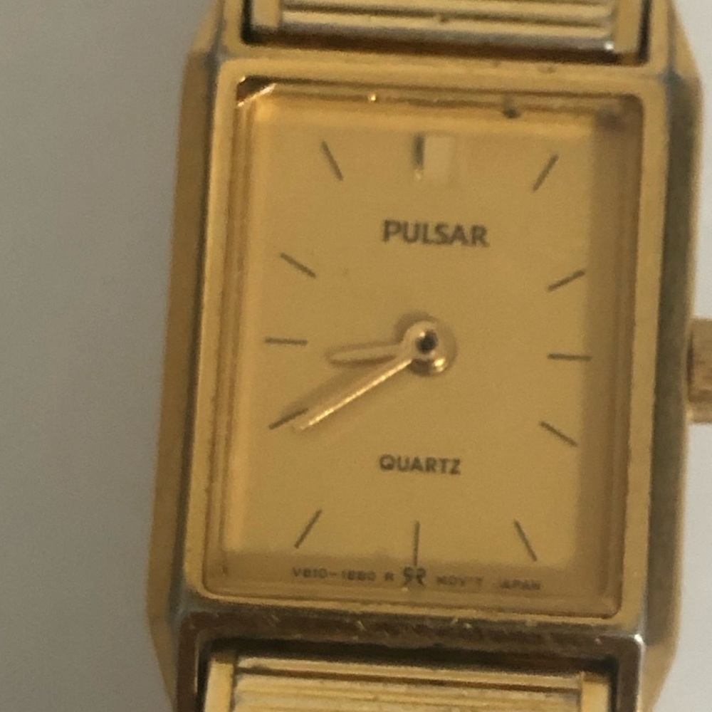 Pulsar Gold Rectangular Face Watch - image 2